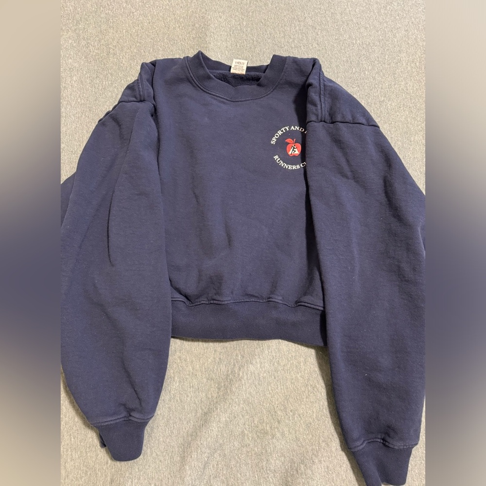 Sporty & Rich Cropped Crewneck Sweatshirt Size Small